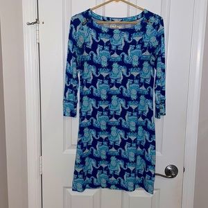 Lily Pulitzer UPF 50+ Sophie Dress Deep Indigo Joy Ride Size XS